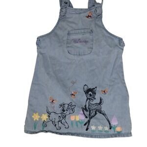 Disney Denim Jumper Dress Bambi 101‎ Dalmatians Butterflies 24-36 Months